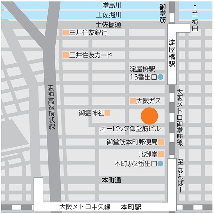 大阪支店（メディカル）地図